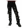 Women Lace-Up Bondage Pants By Gothic Attitude Black Cotton Pant Punk Rock Trousers 